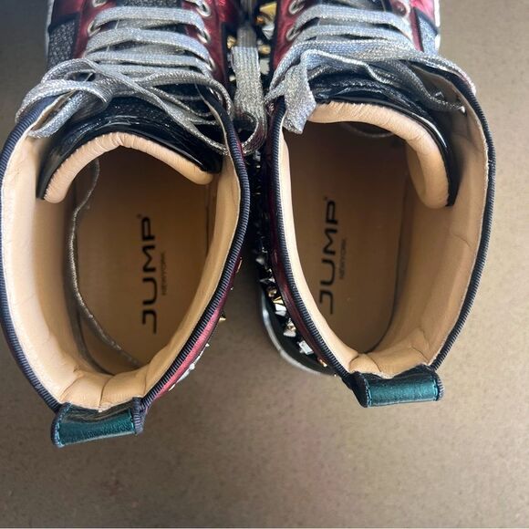 JUMP NEW YORK Men’s 75 By Jump Black | Red Mid Top Spike Toe Size 10 USA 43 EUR - Picture 7 of 10